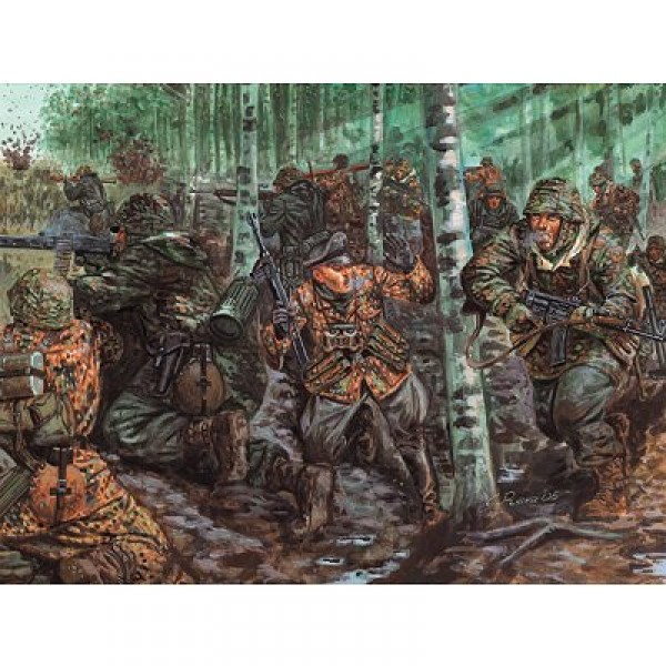 Figurines 2ème Guerre Mondiale : Troupe élite allemande - Italeri-6875