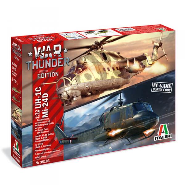 Maquettes hélicoptères : War Thunder : MI-24D & UH-1D - Italeri-I35103