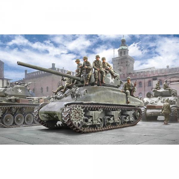 Maquette char : M4A1 Sherman et  Infanterie US - Italeri-I6568