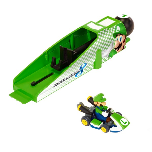 Voiture + Lanceur Nintendo : Mario Kart 8 : Luigi - Jakks-TOYNIN025-1