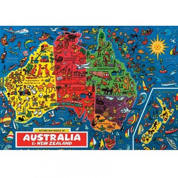 Puzzle 500 pièces - Carte d'Australie - Hamilton-1003