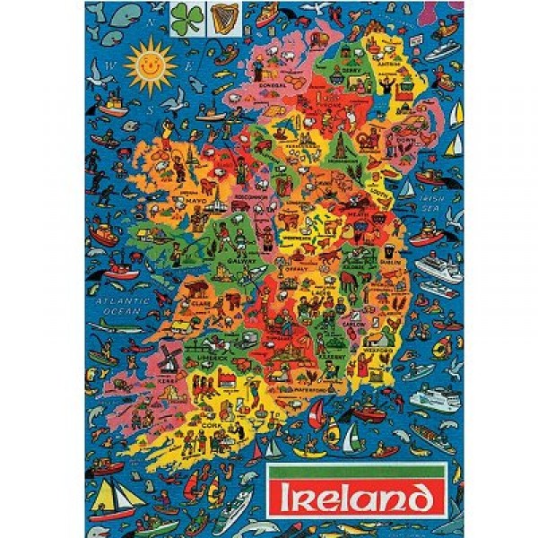 Puzzle 500 pièces - Carte d'Irlande - Hamilton-1007