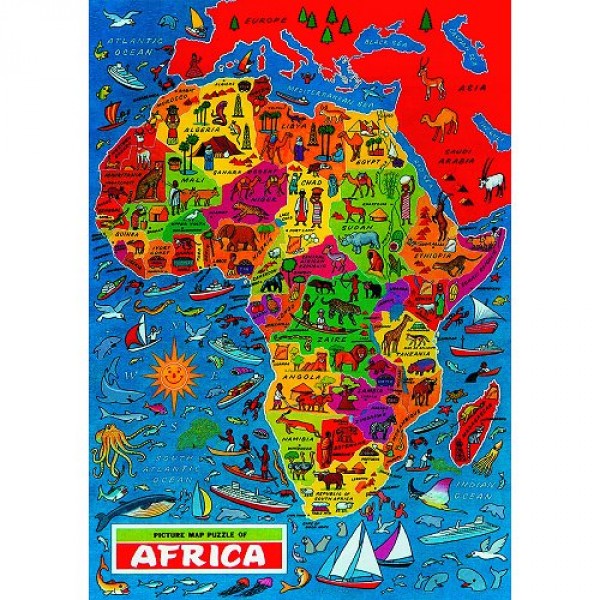 Puzzle 500 pièces - Carte du monde : L'Afrique - Hamilton-1005
