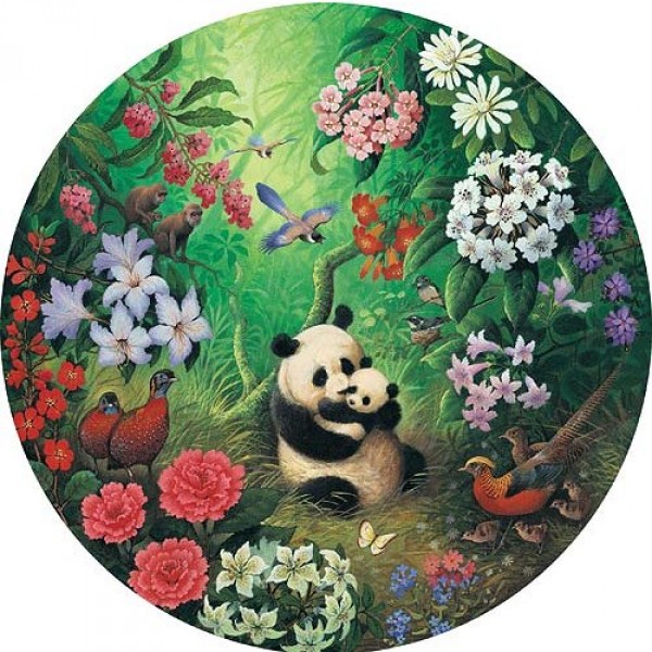 Puzzle 500 pièces rond - Famille panda - Hamilton-JP1/5003