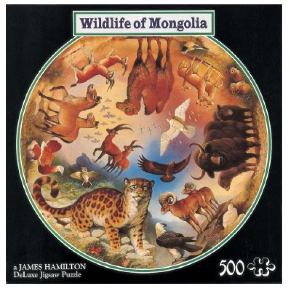 Puzzle 500 pièces rond - La faune de Mongolie - Hamilton-MW1/0514