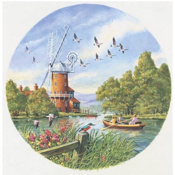 Puzzle 500 pièces rond - Moulin sur la rivière - Hamilton-WM1/5006