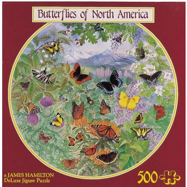 Puzzle 500 pièces rond - Papillons d'Amérique - Hamilton-BA4/0511