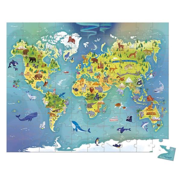 Puzzle 100 Teile: Welt - Janod-J02607