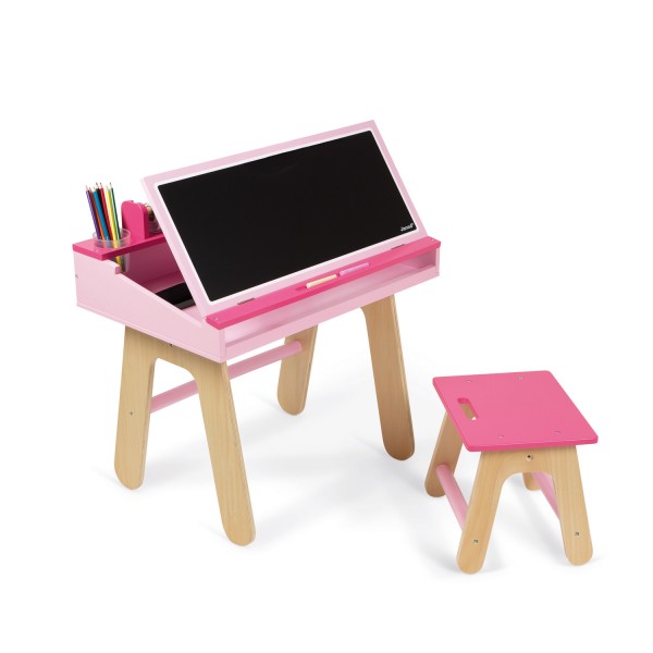 Bureau et chaise en bois roses - Janod-J09618