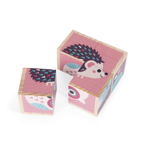Cubes en bois : Mes Premiers Cubes : Bébés Animaux - Janod-J08001