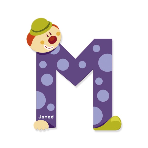 Lettre décorative clown en bois : M - Janod-J04554
