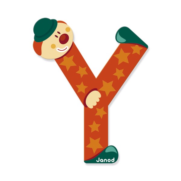 Lettre décorative clown en bois : Y - Janod-J04566