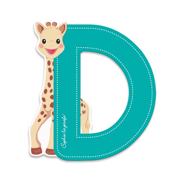 Lettre décorative Sophie la Girafe : D (bleu) - Janod-J09548-1