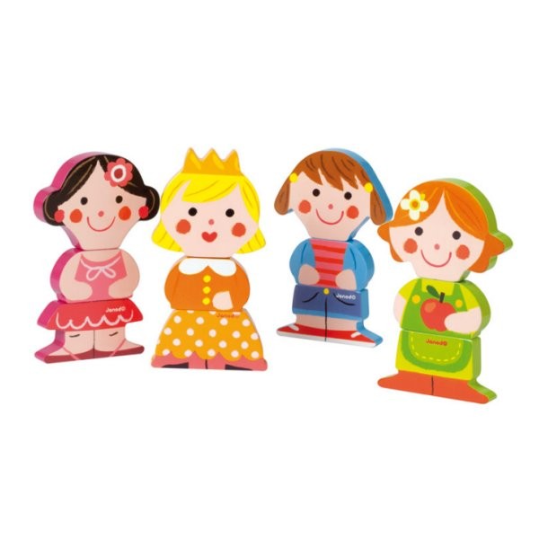 Magnets en bois Funny : Baby Dolls - Janod-J07038
