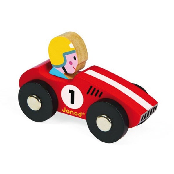 Voiture de course en bois : Story Racing Racer : Rouge - Janod-J08548-1