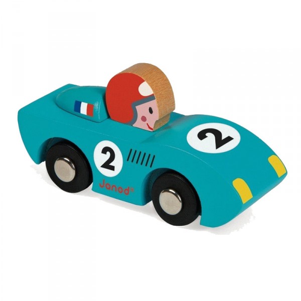 Petite voiture en bois Speed bleue  Story Racing Janod  Janod