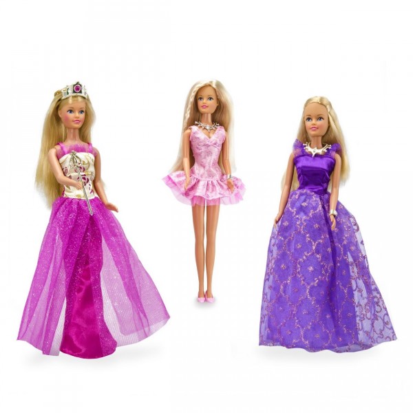Garde-robe pour poupée mannequin Jenny : Accesoires et 3 robes dont robe violette - Jenny-JEN5725020-2