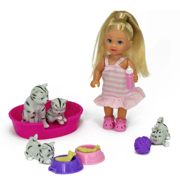 Poupée Jenny : Laura et ses petits animaux : Chats gris - Jenny-SI5734191-2