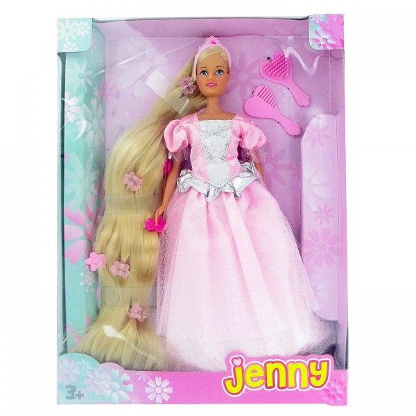 Poupée Jenny Princesse longue chevelure : Robe rose et argent - Jenny-SI5738831-2