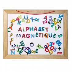 Ardoise en bois 58 x 45 cm double face : ABC et chiffres