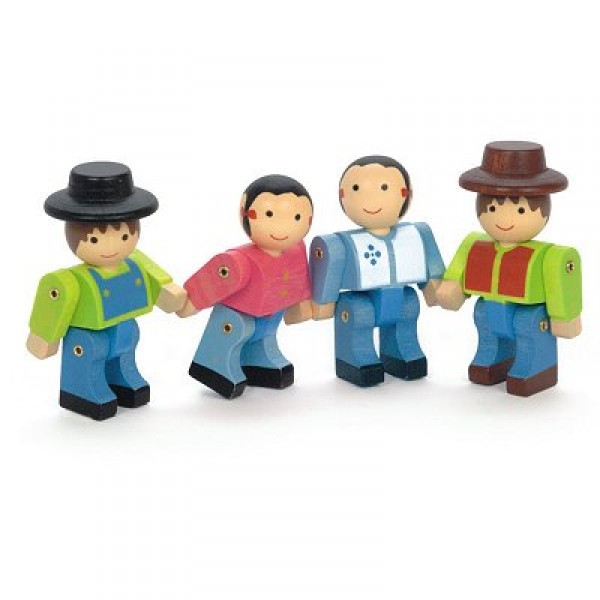Les fermiers 4 personnages en bois - Jeujura-8085
