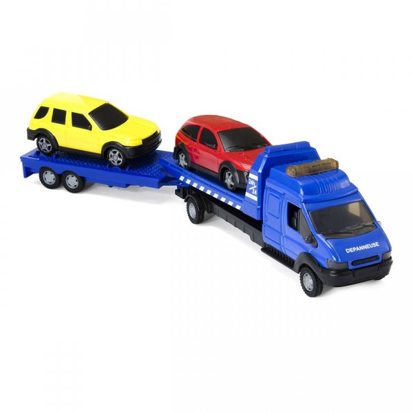 Camion dépanneuse double remorque : Bleu - Johnworld-TEA60062-Bleu