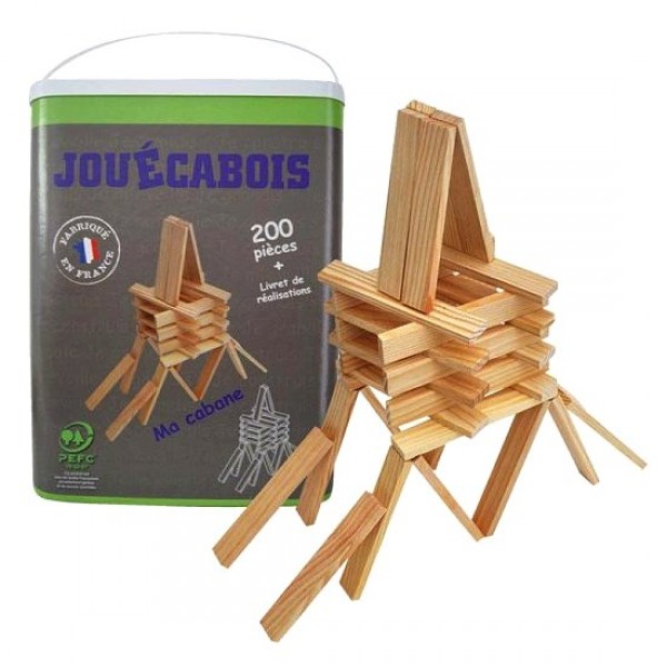 Baril de 200 planchettes en bois - Jouecabois-JOUECABARIL200