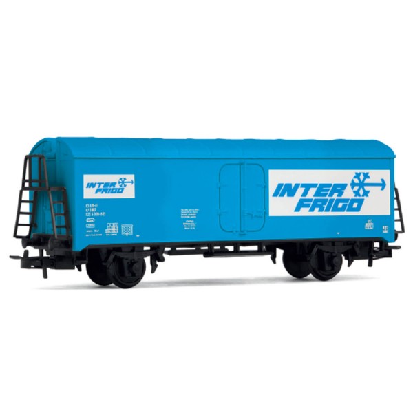 Véhicule pour circuit de train : Wagon réfrigéré Interfrigo, livrée bleue - Jouef-HJ6141