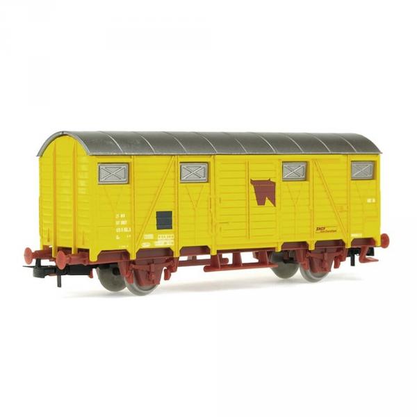 Véhicule pour circuit de train : Wagon couvert à bétail, jaune HO - Jouef-HJ5701
