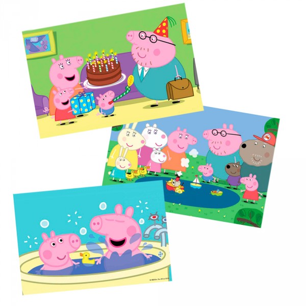 Puzzle 6, 9 et 12 pièces : 3 puzzles Peppa Pig - Diset-617388