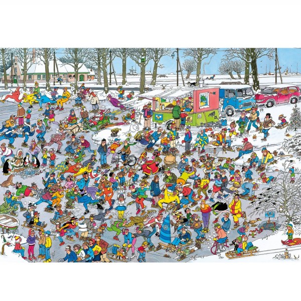 Puzzle 1000 pièces - Jan Van Haasteren : Sur la glace - Diset-01618