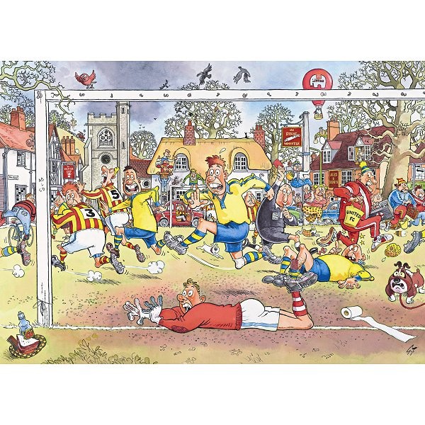 Puzzle 1000 pièces - Wasgij : Footballeurs en folie - Diset-01949