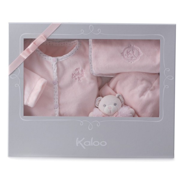 Kaloo Perle : Coffret naissance 4 pièces rose - Kaloo-962196