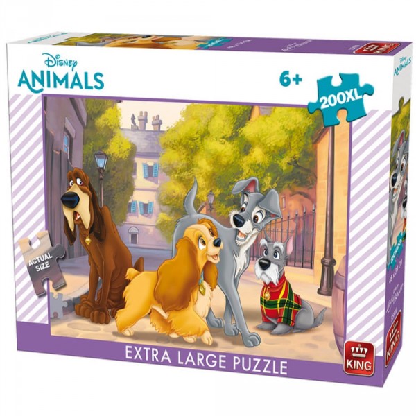 Puzzle 200 pièces XL : Disney - La Belle et le Clochard - King-55910