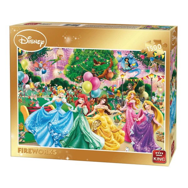 Puzzle 1500 pièces : Feux d'artifice Disney - King-57838