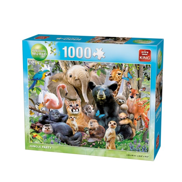 Puzzle 1000 pièces : Fête dans la jungle - King-58061