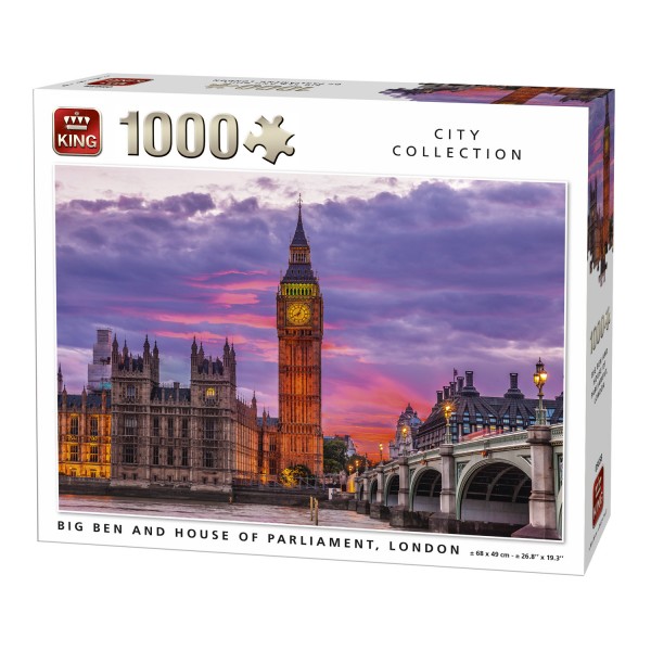 Puzzle 1000 pièces City Collection : Big Ben et Le palais de Westminster, Londres - King-58183