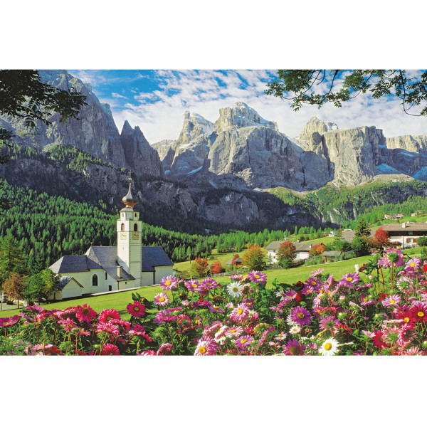 Puzzle 1000 pièces : Église de Colfosco, Dolomites - King-58218