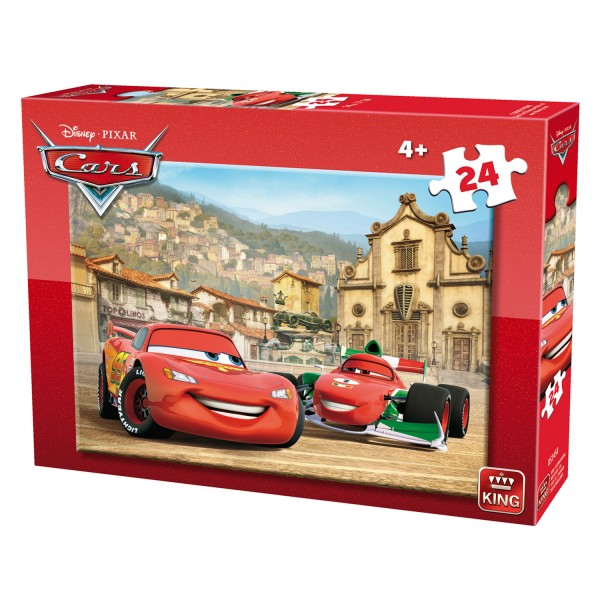 Puzzle 24 pièces : Cars : Flash McQueen et Francesco Bernoulli - King-58564-2