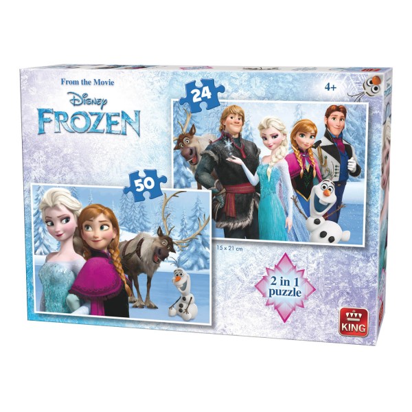 Puzzles 24 à 50 pièces : 2 puzzles : La Reine des Neiges (Frozen) - King-58587