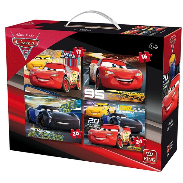 Puzzles of 12 to 24 pieces: 4 puzzles: Cars - King-58590