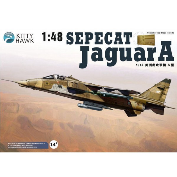 Maquette avion : Sepecat Jaguar A-EC 1/7 Provence, base de St Dizier 1994 - KittyHawk-KHM80104