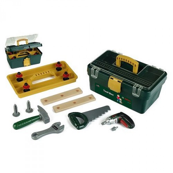 Caisse à outils Bosch avec visseuse/dévisseuse Ixolino à piles et autres outils - Klein-8305