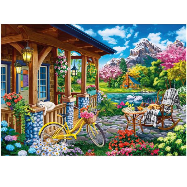 Puzzle 500 pièces : Maison colorée près du lac - Ksgames-20053