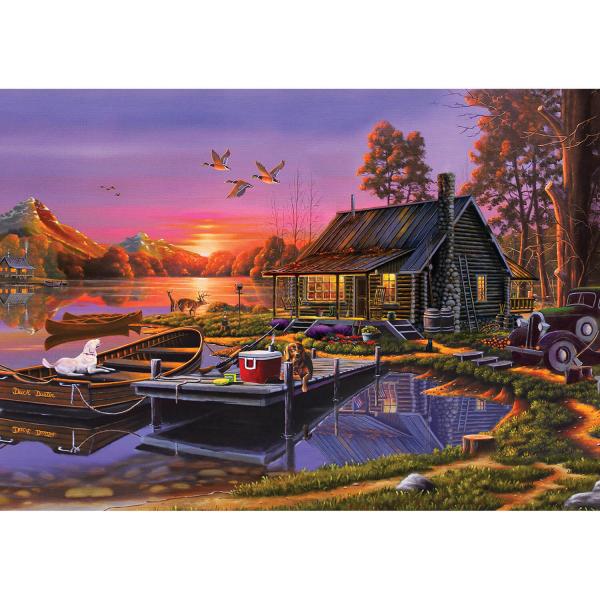 Puzzle 2000 pièces : Chalet au bord du lac - KSGames-22502