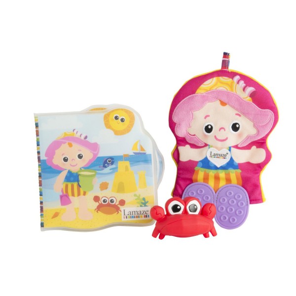 Coffret de bain Emilie mon amie : Livre de bain et gant de toilette - Lamaze-LC27511