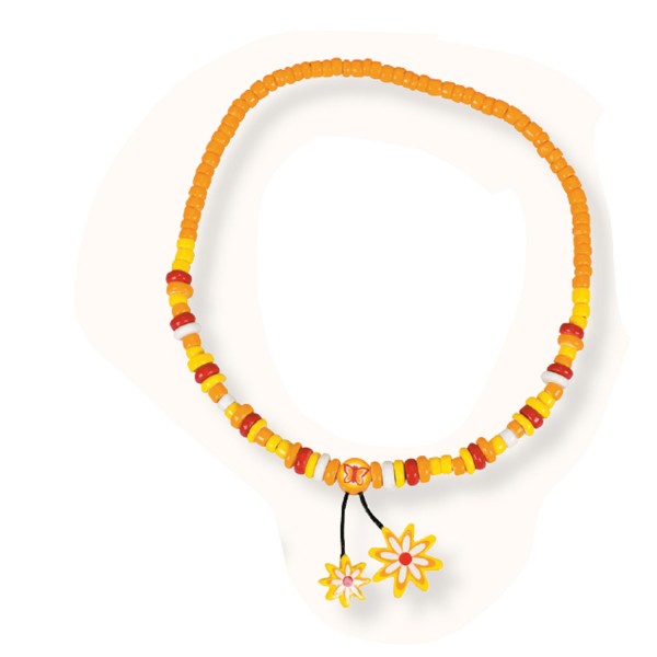 Collier 2 pendentifs : Fleur jaune - Coin-27811