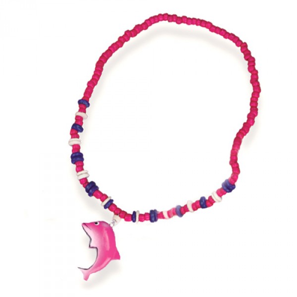 Collier parure dauphin rose - Coin-01958