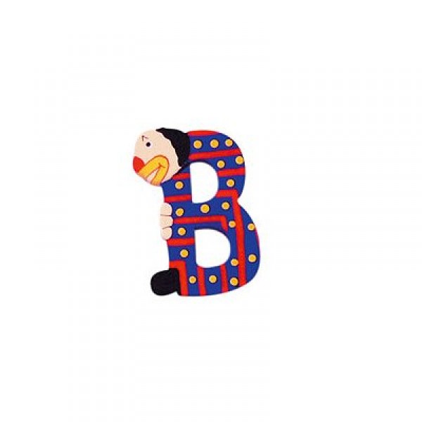 Lettre clown en bois : B - Coin-05000B