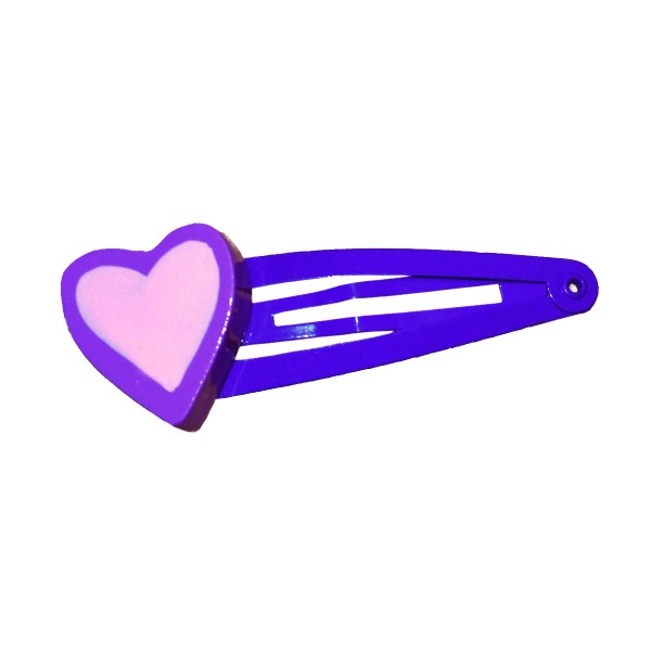 Pince à cheveux : Coeur Violette (lot de 2) - Coin-28160